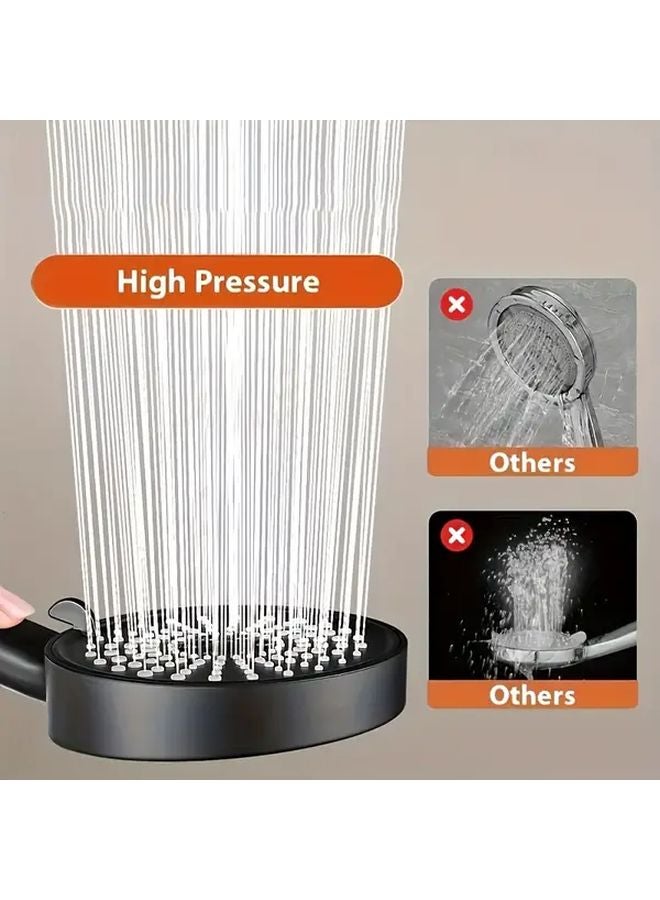 Large Panel 5 Function Shower System Silvery Black Water Saving Wall Mounted ABS - Image 4